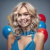 Изображение девушка на фоне воздушных шаров
