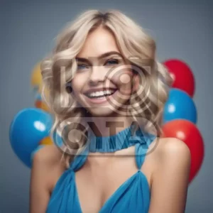 Изображение девушка на фоне воздушных шаров