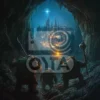 Изображение гномы в пещере с факелом
