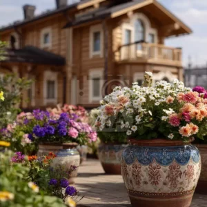 Кашпо с цветами