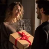 Эта фотография девушка с подарком отлично подходит для контента о романтике, сюрпризах и праздничных моментах, когда каждый жест имеет значение и рассказывает историю без слов. Оптимальное использование кадра в социальных сетях и блогах для продвижения услуг подарочной инклюзивной стилистики, инфографики о сюрпризах и материалов о романтических идеях