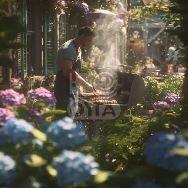 Мужчина и барбекю